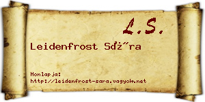 Leidenfrost Sára névjegykártya